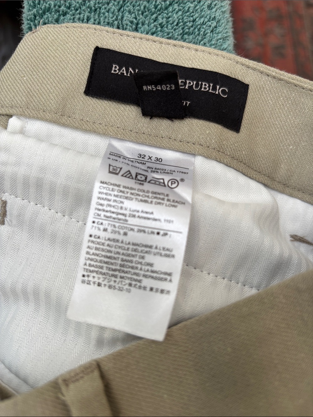 Banana Republic tailored fit cotton/linen trousers - Picture 4 of 5